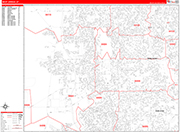 West Jordan  Wall Map Red Line Style